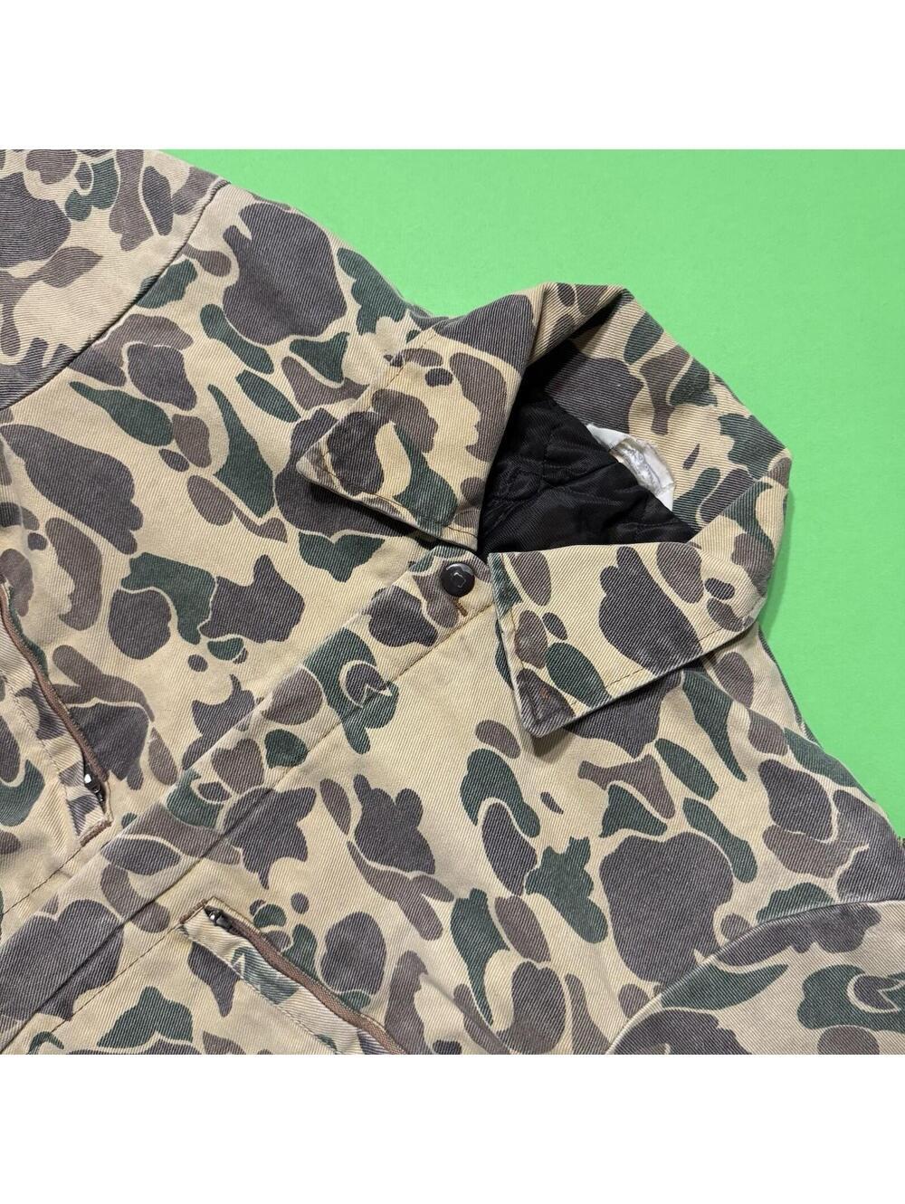 Vintage Key Imperial Cropped Custom Reworked  Workwear Camo USA Jacket Women XL